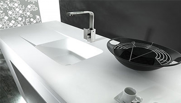 Krion by Porcelanosa: 36 componenti stampati per cucina e bagno